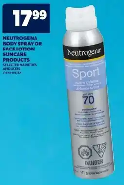 Real Canadian Superstore Neutrogena body spray or face lotion suncare products offer