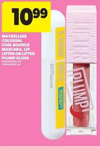 Real Canadian Superstore Maybelline colossal curl bounce mascara, lip lifter or lifter plump gloss offer