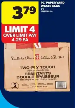 Real Canadian Superstore PC paper yard waste bags offer