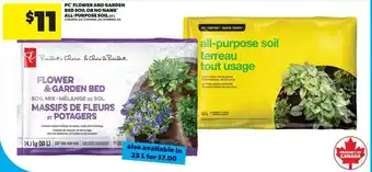 Real Canadian Superstore PC flower and garden bed soil or no name all-purpose soil offer