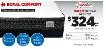 Surplus Furniture Royal Comfort Queen Mattress Set offer