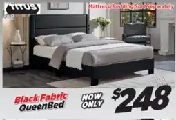 Surplus Furniture Black Leather-Look Queen Bed offer
