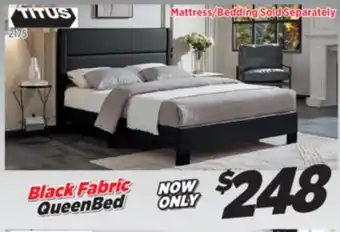 Surplus Furniture Black Leather-Look Queen Bed offer