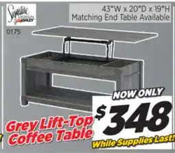 Surplus Furniture Freedan Grey Lift Top Coffee Table offer