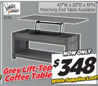Surplus Furniture Freedan Grey Lift Top Coffee Table offer