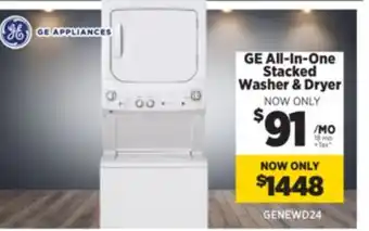 Surplus Furniture 27 GE Stacked Washer & Dryer Unit offer