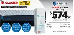 Surplus Furniture GLACIER Queen Mattress Set offer