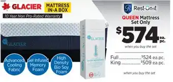 Surplus Furniture GLACIER Queen Mattress Set offer