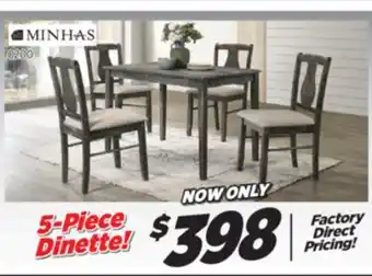 Surplus Furniture Kaylee Weather 5Pc Dinette Set offer