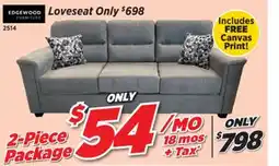 Surplus Furniture 2Pc Package: Vincent Gunmetal Sofa offer