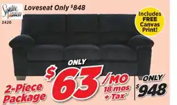 Surplus Furniture 2Pc Package: Simplyjoy Onyx Sofa offer