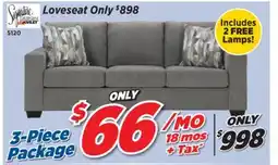 Surplus Furniture 3Pc Package: Deltona Graphite Sofa offer