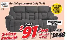 Surplus Furniture 2Pc Package: Foreside Charcoal Reclining Sofa offer