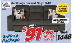 Surplus Furniture 3Pc Package: Kanlow Dusk Reclining Sofa offer