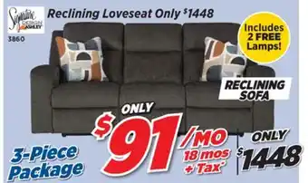 Surplus Furniture 3Pc Package: Kanlow Dusk Reclining Sofa offer