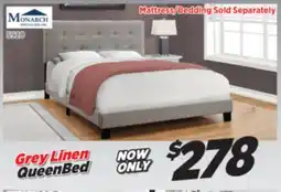 Surplus Furniture Grey Linen Queen Bed offer