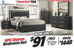 Surplus Furniture Raya Charcoal 6-Piece Queen Storage Bedroom Set offer