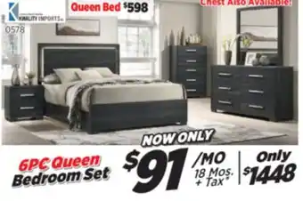 Surplus Furniture Raya Charcoal 6-Piece Queen Storage Bedroom Set offer