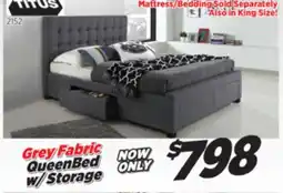 Surplus Furniture Grey Linen Queen Storage Bed offer