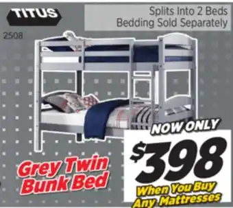 Surplus Furniture Grey Twin/Twin Bunk Bed offer