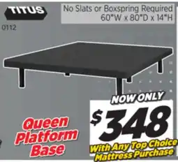 Surplus Furniture Queen 60 Platform Base offer