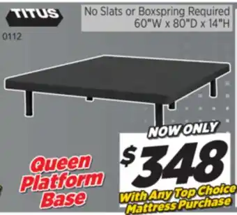 Surplus Furniture Queen 60 Platform Base offer
