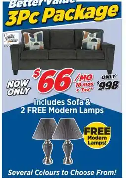 Surplus Furniture 3Pc Package: Erinslane Dusk Sofa offer