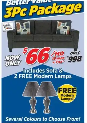 Surplus Furniture 3Pc Package: Erinslane Dusk Sofa offer