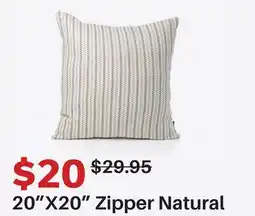 Dot Furniture 20X20 Zipper Natural offer