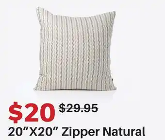 Dot Furniture 20X20 Zipper Natural offer