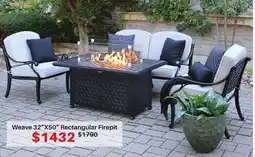 Dot Furniture Weave 32X50 Rectangular Firepit offer