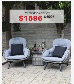 Dot Furniture Palm Wicker Set offer