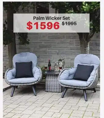 Dot Furniture Palm Wicker Set offer