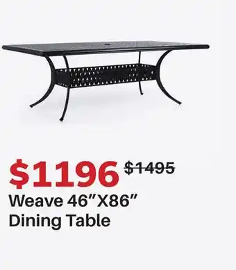 Dot Furniture Weave 46X86 Dining Table offer
