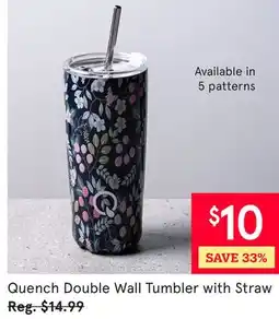 Kitchen Stuff Plus Quench Double Wall Tumbler with Straw offer