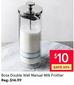 Kitchen Stuff Plus Bosa Double Wall Manual Milk Frother offer