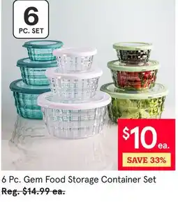 Kitchen Stuff Plus 6 Pc. Gem Food Storage Container Set offer