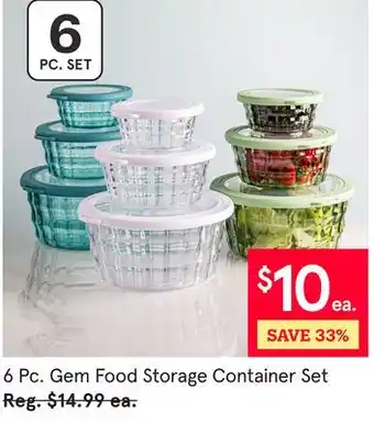 Kitchen Stuff Plus 6 Pc. Gem Food Storage Container Set offer