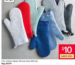 Kitchen Stuff Plus PC 2 Pc. Colour Splash Silicone Oven Mitt Set offer
