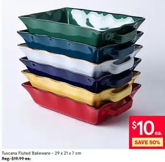 Kitchen Stuff Plus Tuscana Fluted Bakeware-29 x 21 x 7 cm offer