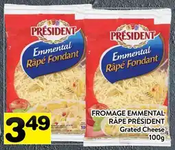 Supermarché PA FROMAGE EMMENTAL RÂPE PRÉSIDENT | Grated Cheese offer