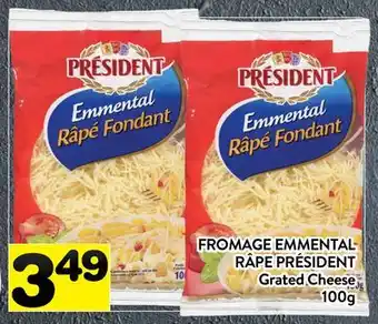 Supermarché PA FROMAGE EMMENTAL RÂPE PRÉSIDENT | Grated Cheese offer
