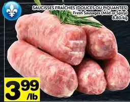Supermarché PA SAUCISSES FRAÎCHES (DOUCES OU PIQUANTES) | Fresh Sausages (Mild or Spicy) offer