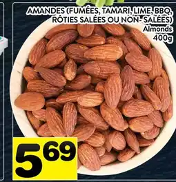 Supermarché PA AMANDES (FUMÉES, TAMARI, LIME, BBQ, RÔTIES SALÉES OU NON- SALÉES) | Almonds offer