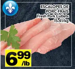 Supermarché PA ESCALOPES DE PORC FRAIS | FRESH PORK CUTLETS offer