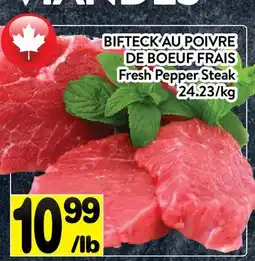 Supermarché PA BIFTECK AU POIVRE DE BOEUF FRAIS | FRESH PEPPER STEAK offer