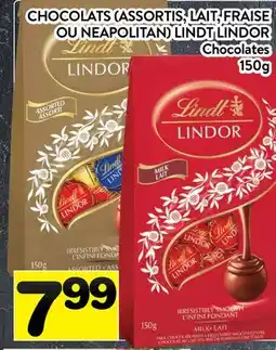 Supermarché PA CHOCOLATS (ASSORTIS, LAIT, FRAISE OU NEAPOLITAN) LINDT LINDOR | Chocolates offer