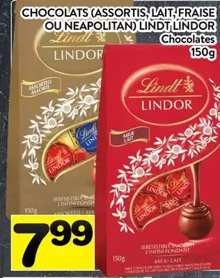Supermarché PA CHOCOLATS (ASSORTIS, LAIT, FRAISE OU NEAPOLITAN) LINDT LINDOR | Chocolates offer
