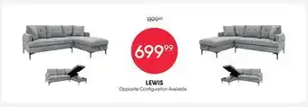 Meubles RD Lewis - Sectional with Right-Side Chaise and Storage offer