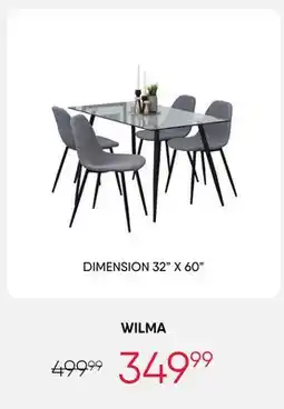 Meubles RD Wilma - Dining Table with 4 Chairs offer